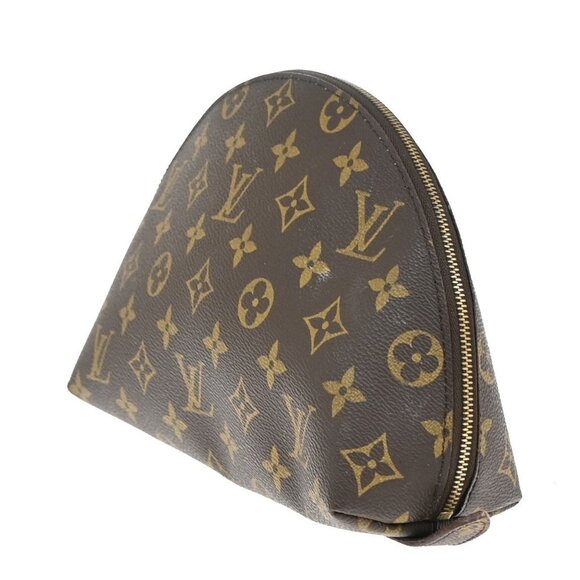 LOUIS VUITTON Trousse Demi Ronde Pouch Monogram Leather Brown - Picture 4 of 14